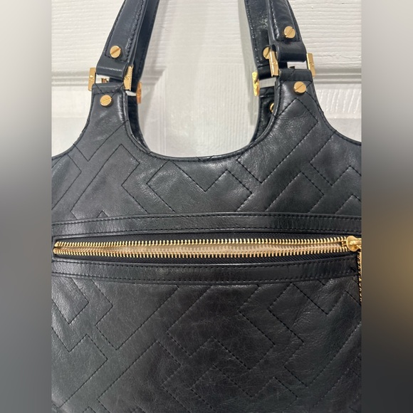 Tory Burch Black T Stitched Tote Bag - Picture 5 of 13